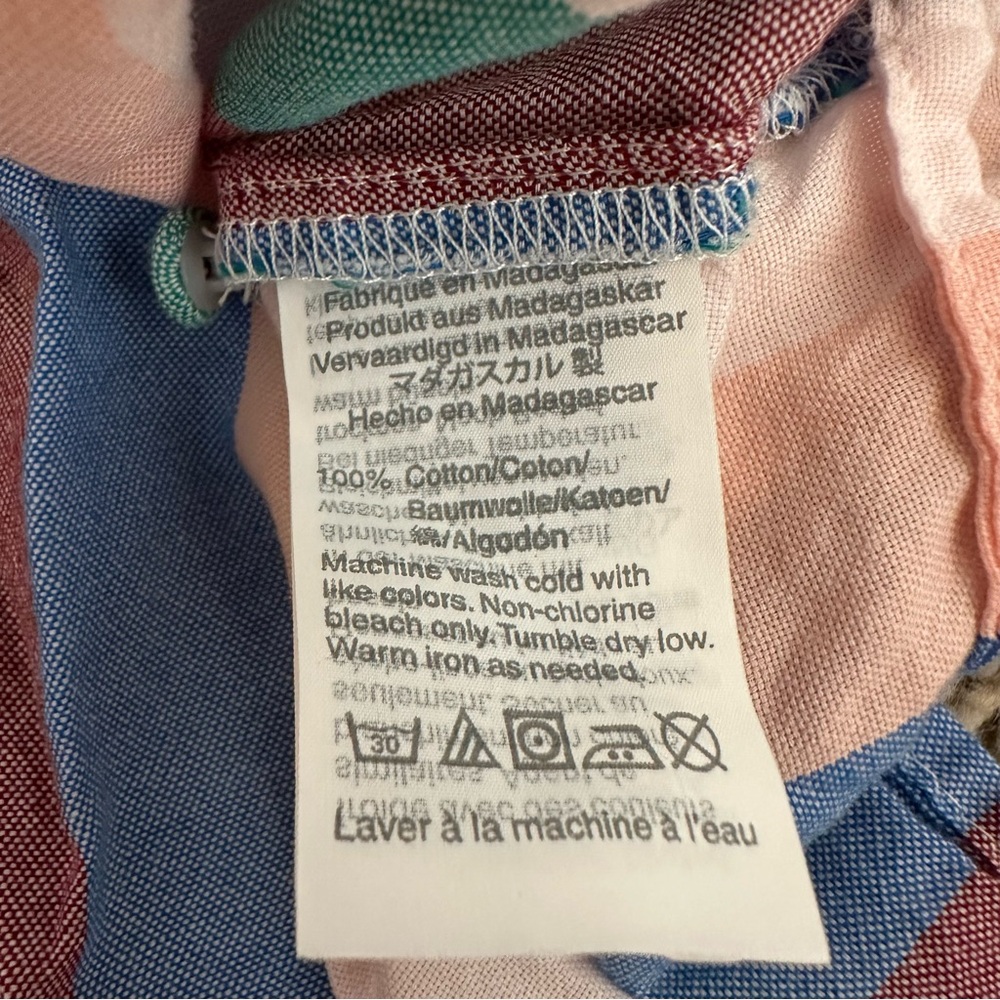 Madewell Novel Tie-Front Button Top in Flagstaff Stripe  Multicolor Preppy - Picture 6 of 7